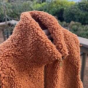 J.Crew Teddy Sherpa Vest Adobe Clay